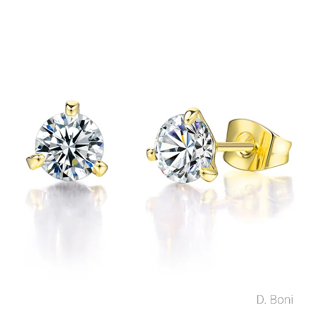 BOUCLES D'OREILLES MARIEE<BR>Solitaire Or rose