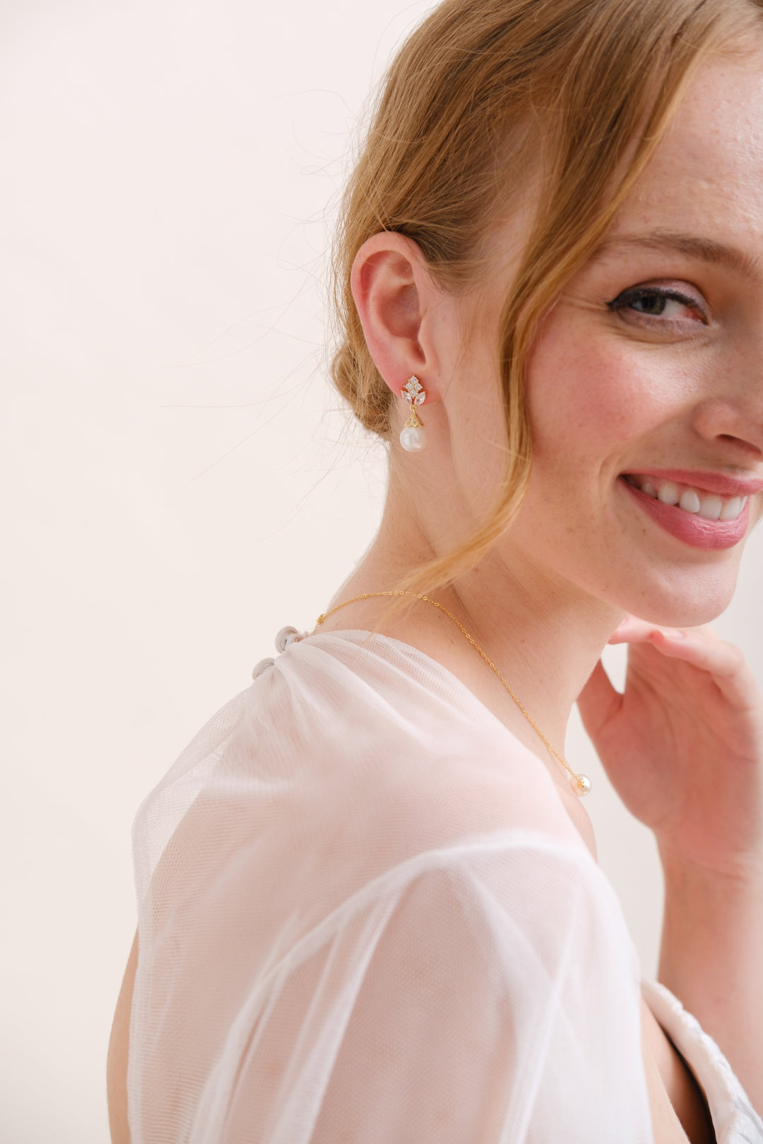 BOUCLES D'OREILLES MARIEES<BR>Margaux or rose