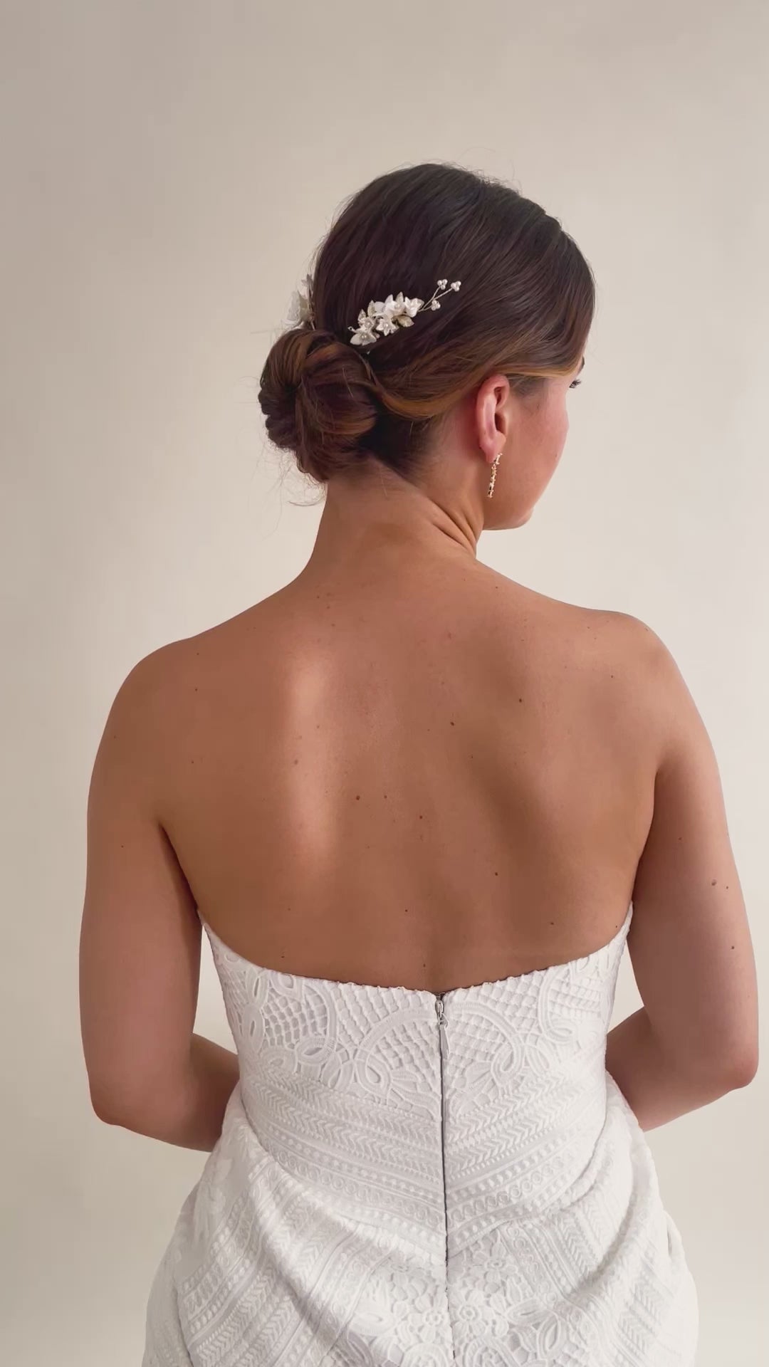 PEIGNE MARIAGE FLORAL<BR>Rose (lot de 2)