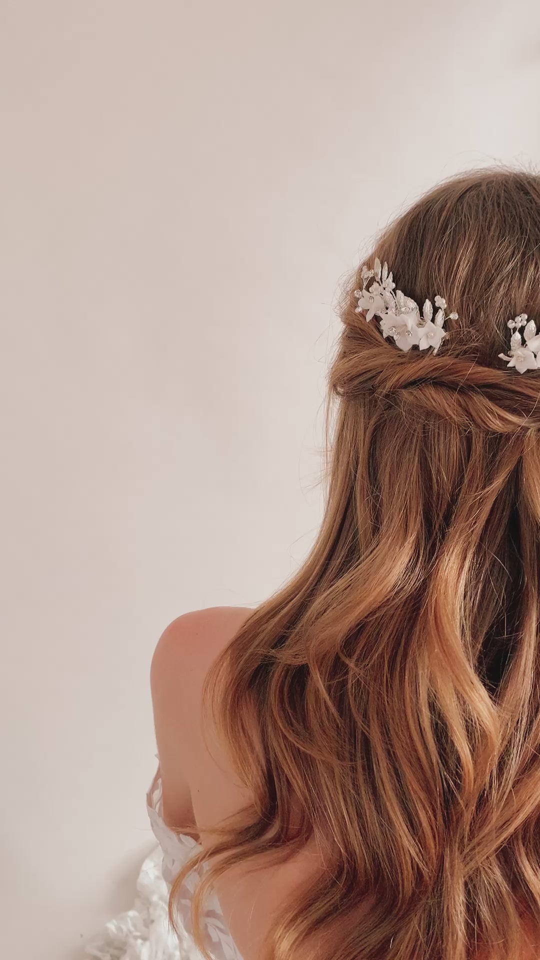 PEIGNE MARIÉE FLORAL<BR>Violette (lot de 2)