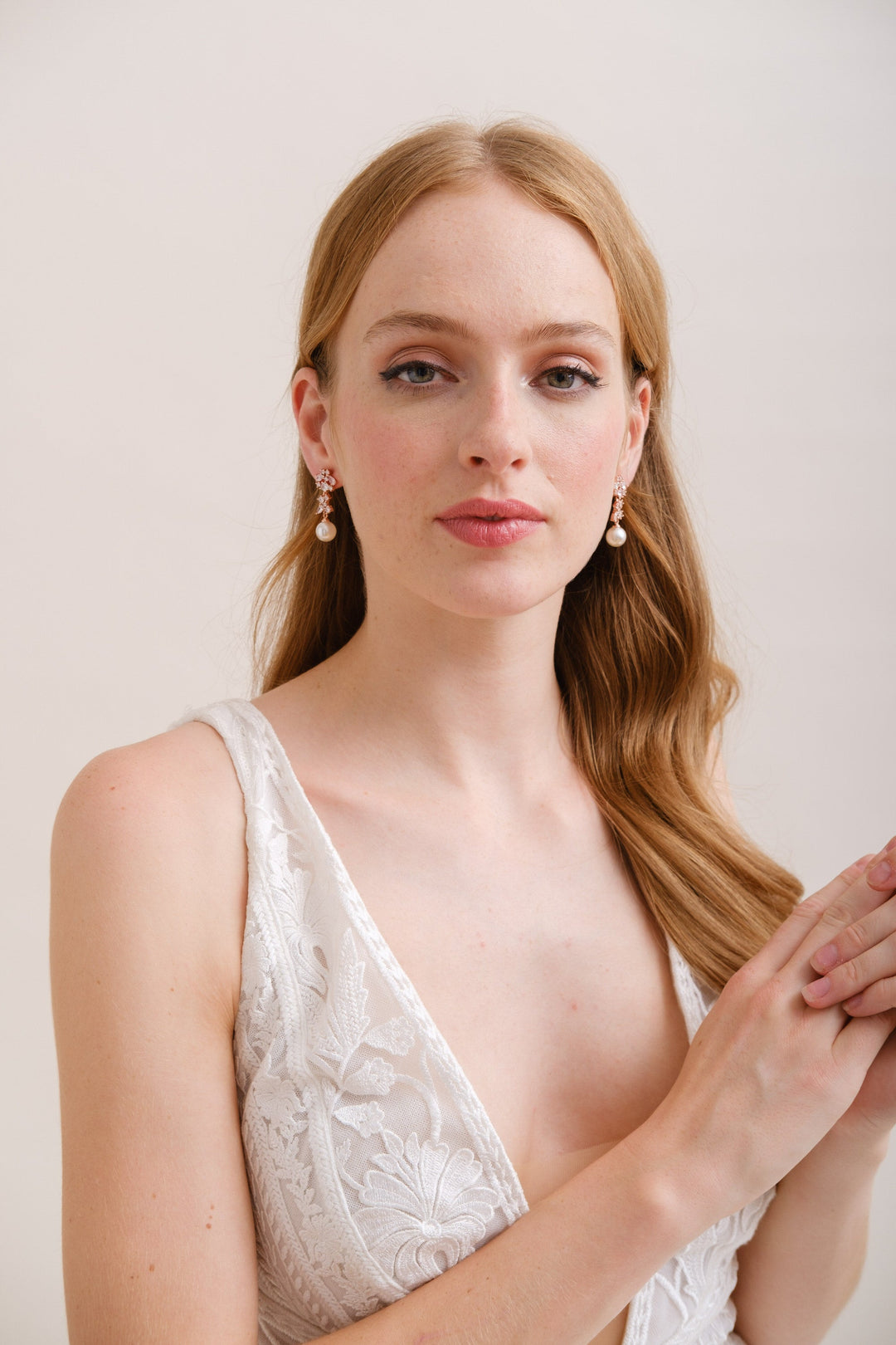 BOUCLES D'OREILLES MARIEE<BR>Marie or rose