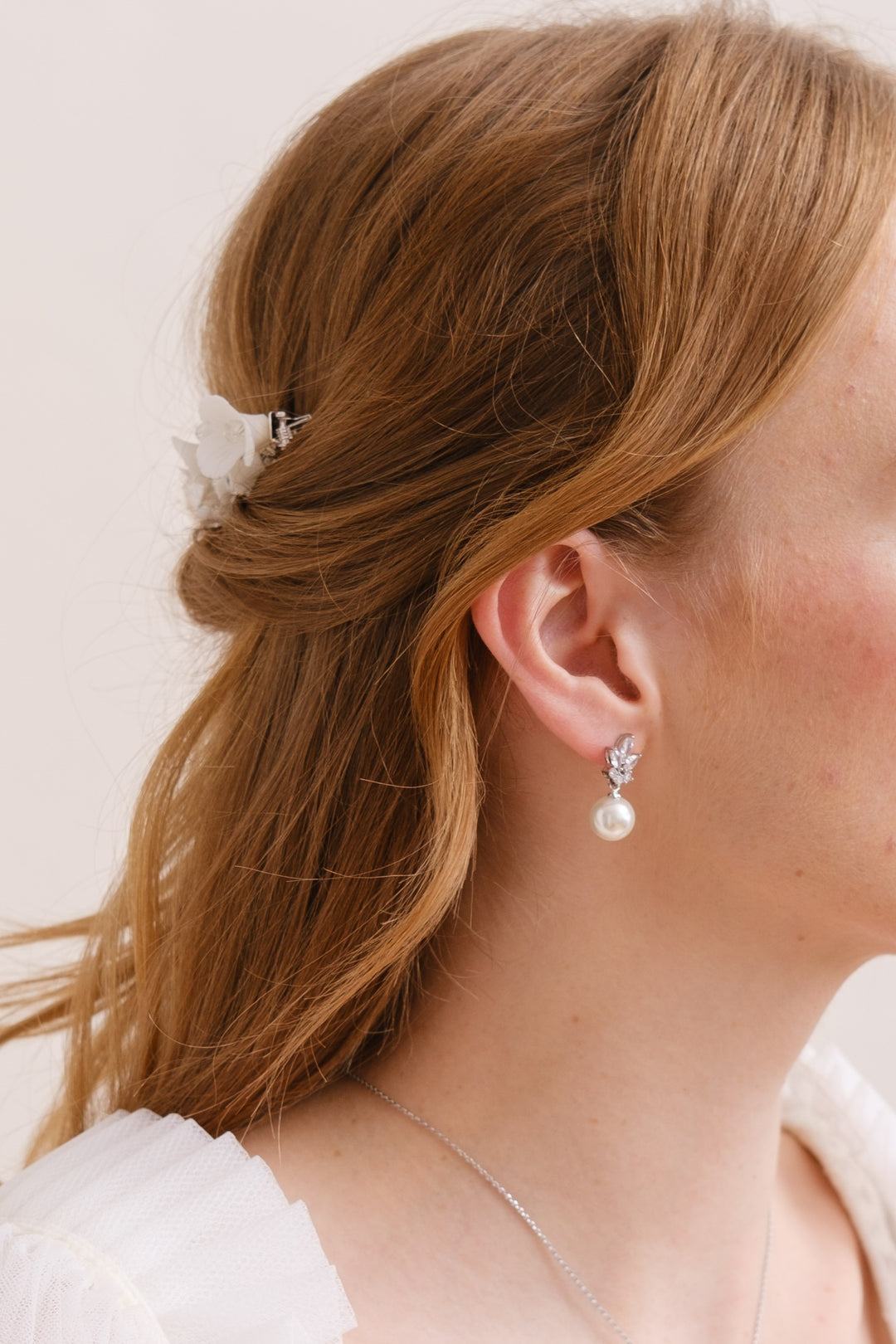 BOUCLES D'OREILLES MARIEE<BR>Camélia
