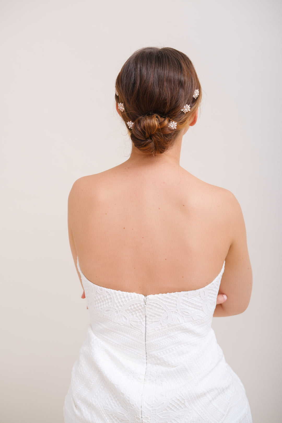 PICS CHIGNON MARIEE<BR>Stella rose (lot de 6 pics)