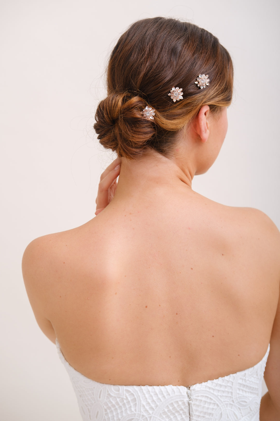 PICS CHIGNON MARIEE<BR>Stella rose (lot de 6 pics)