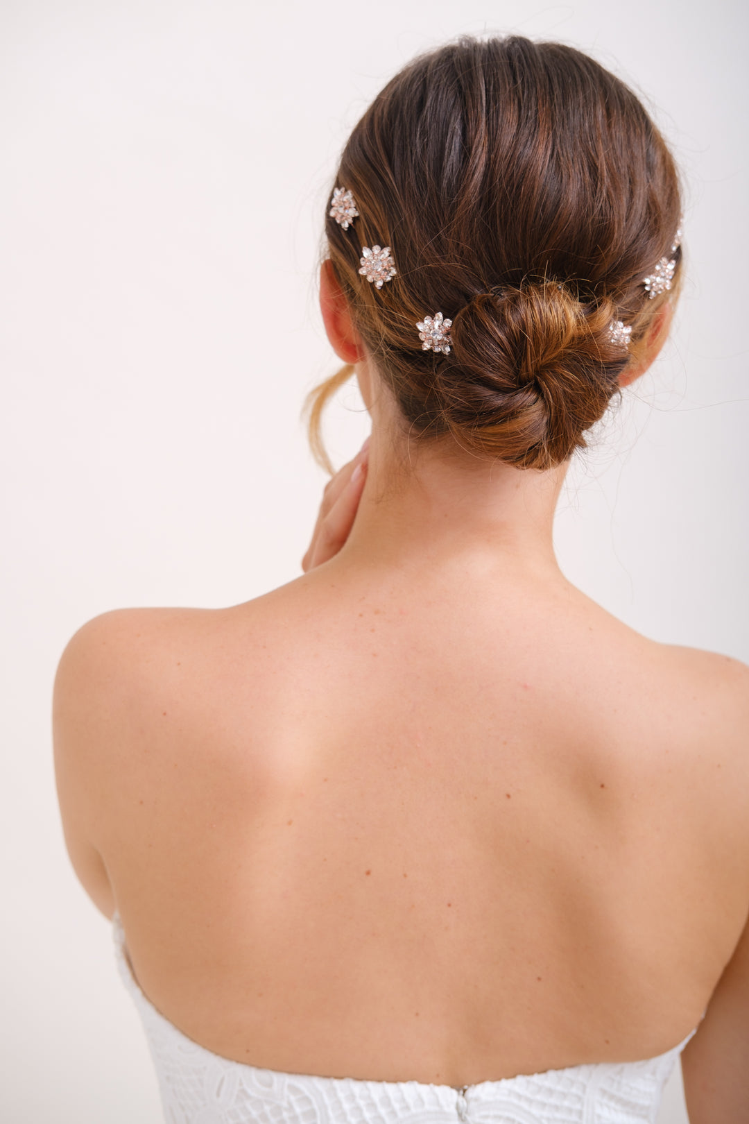 PICS CHIGNON MARIEE<BR>Stella rose (lot de 6 pics)