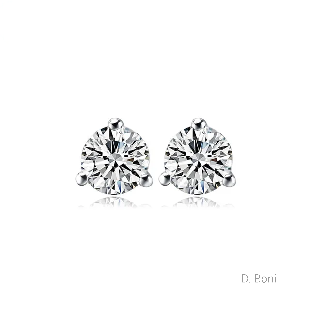 BOUCLES D'OREILLES MARIEE<BR>Solitaire Or rose