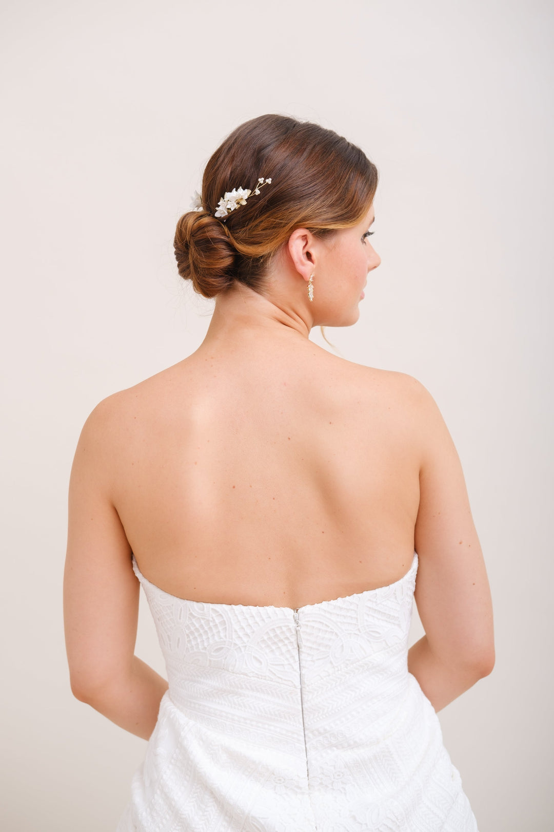 PEIGNE MARIAGE FLORAL<BR>Rose (lot de 2)