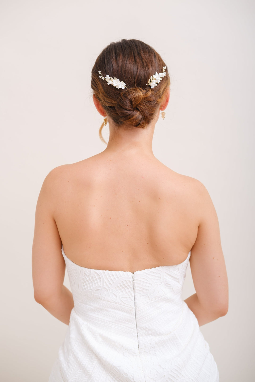 PEIGNE MARIAGE FLORAL<BR>Rose (lot de 2)