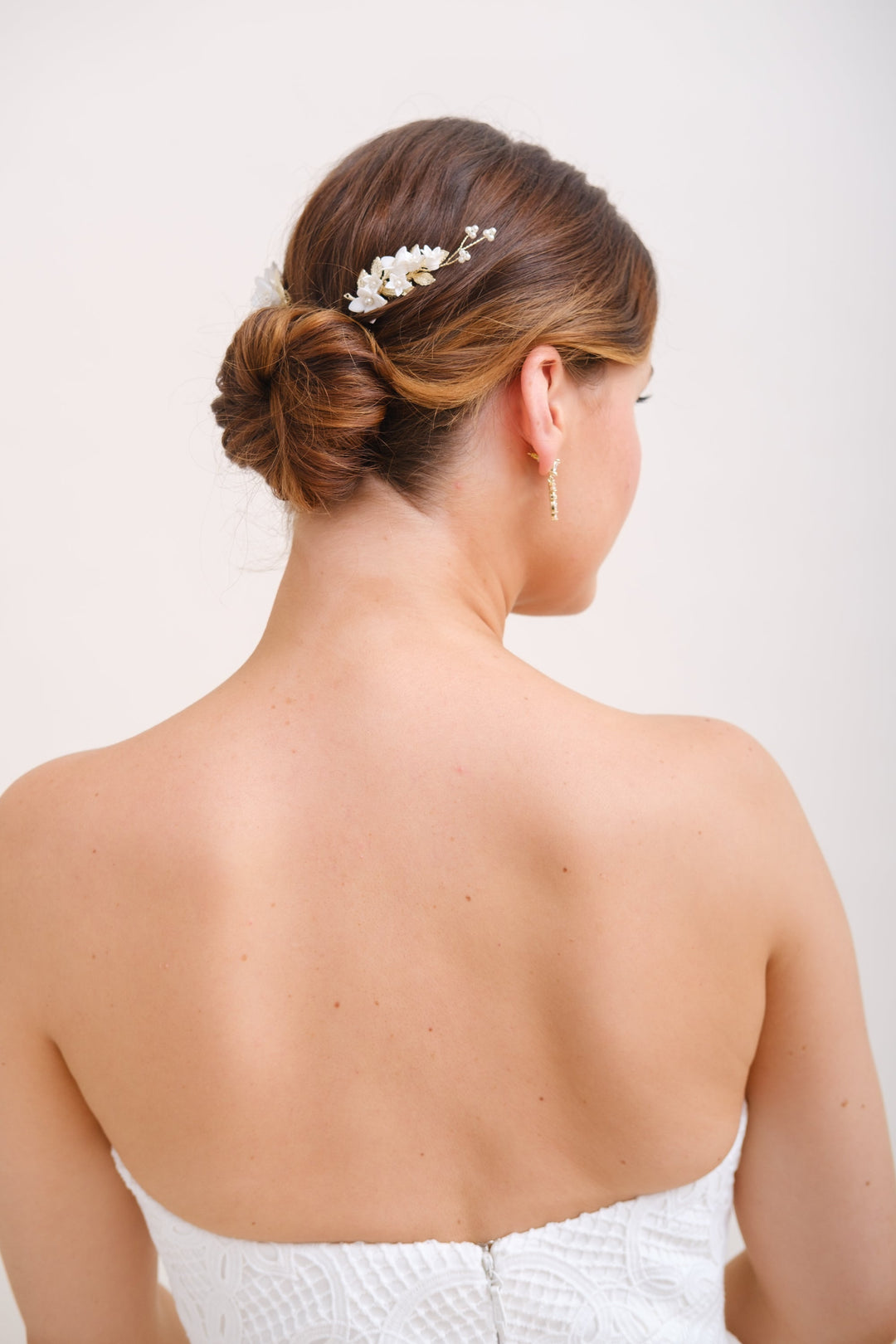 PEIGNE MARIAGE FLORAL<BR>Rose (lot de 2)