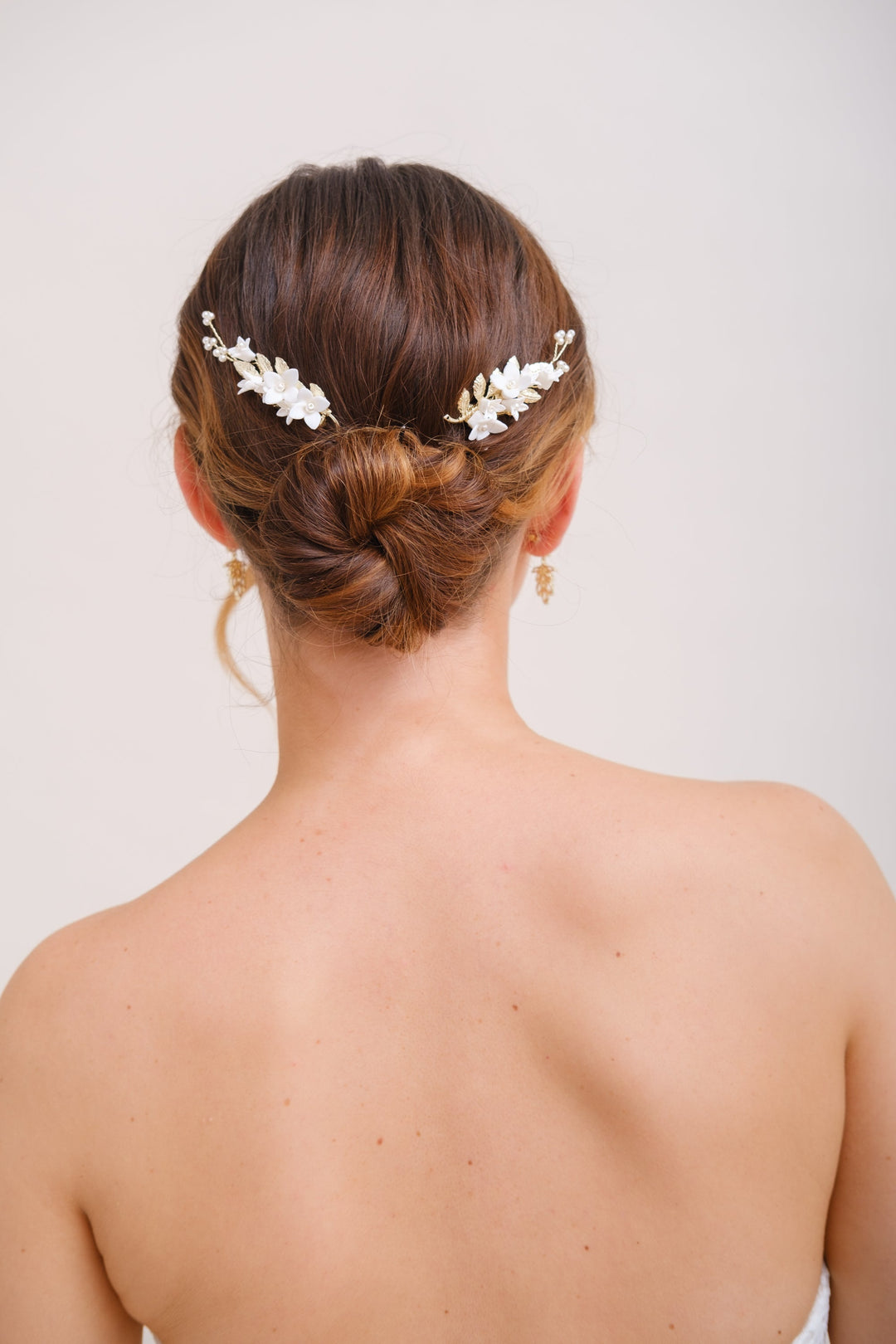 PEIGNE MARIAGE FLORAL<BR>Rose (lot de 2)