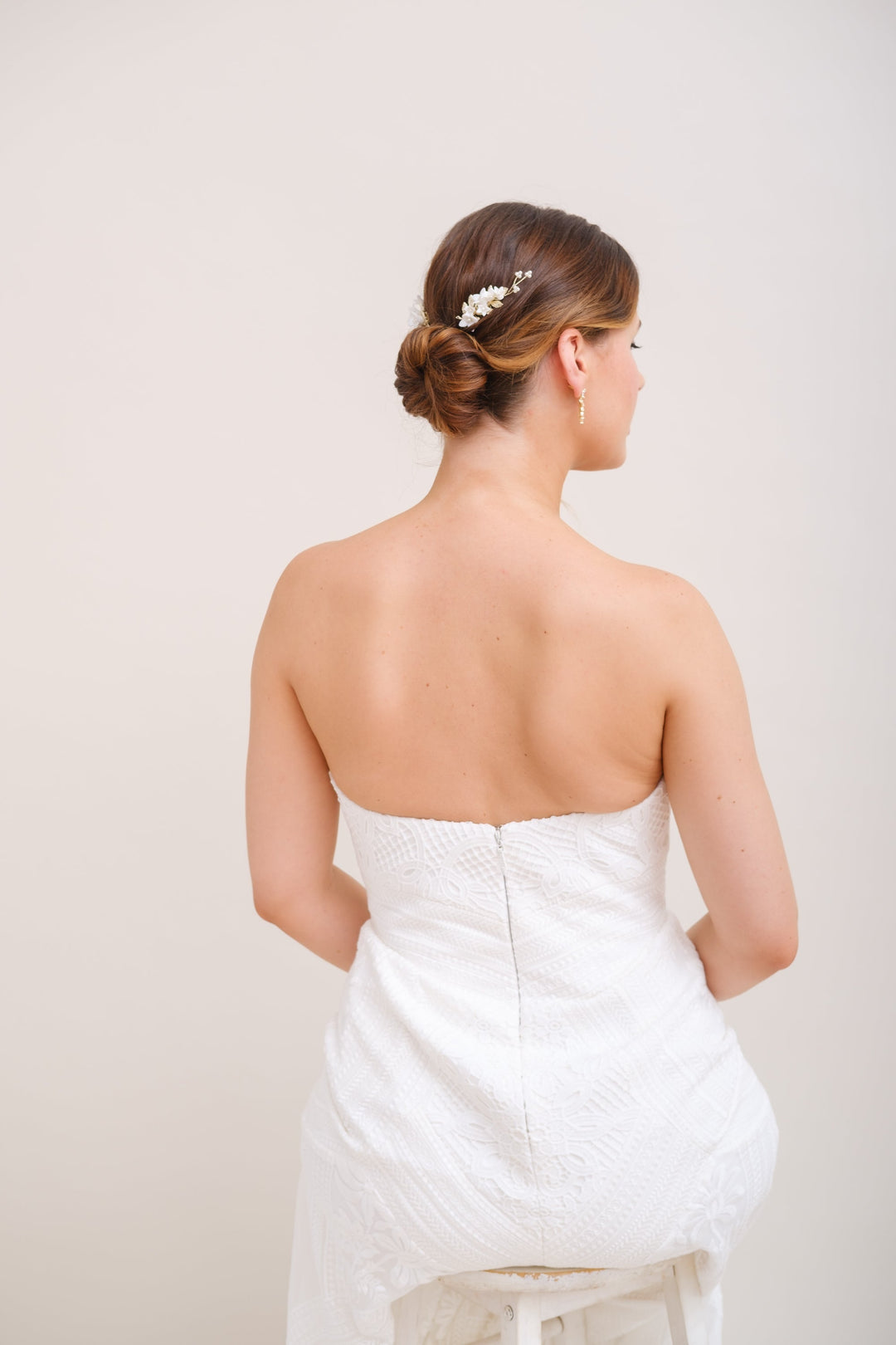 PEIGNE MARIAGE FLORAL<BR>Rose (lot de 2)