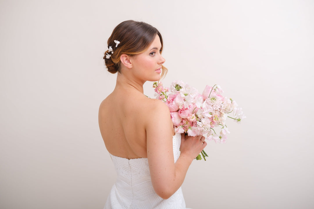 PICS A CHIGNON PERLES ET FLEURS<BR>Flora Pearl (lot de 6 pics)