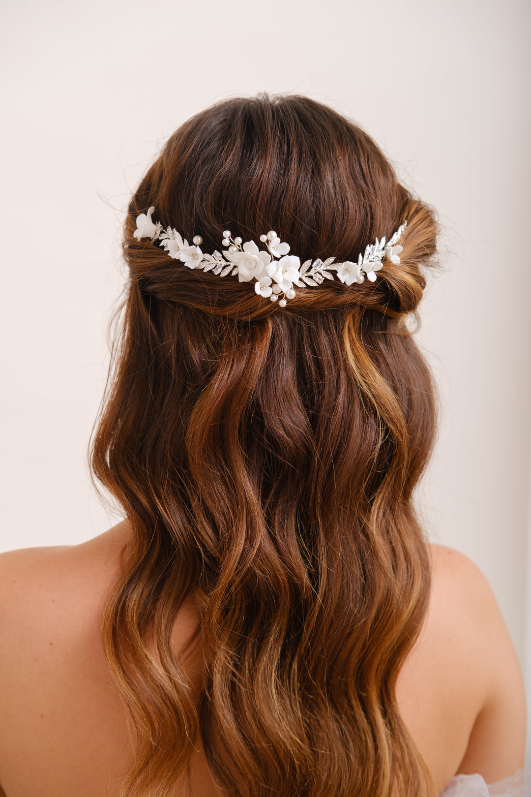 HEADBAND MARIAGE FLEURI <BR>Gabrielle