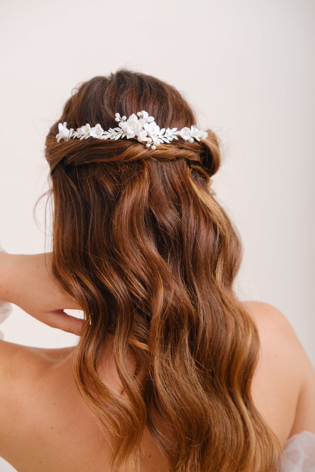 HEADBAND MARIAGE FLEURI <BR>Gabrielle