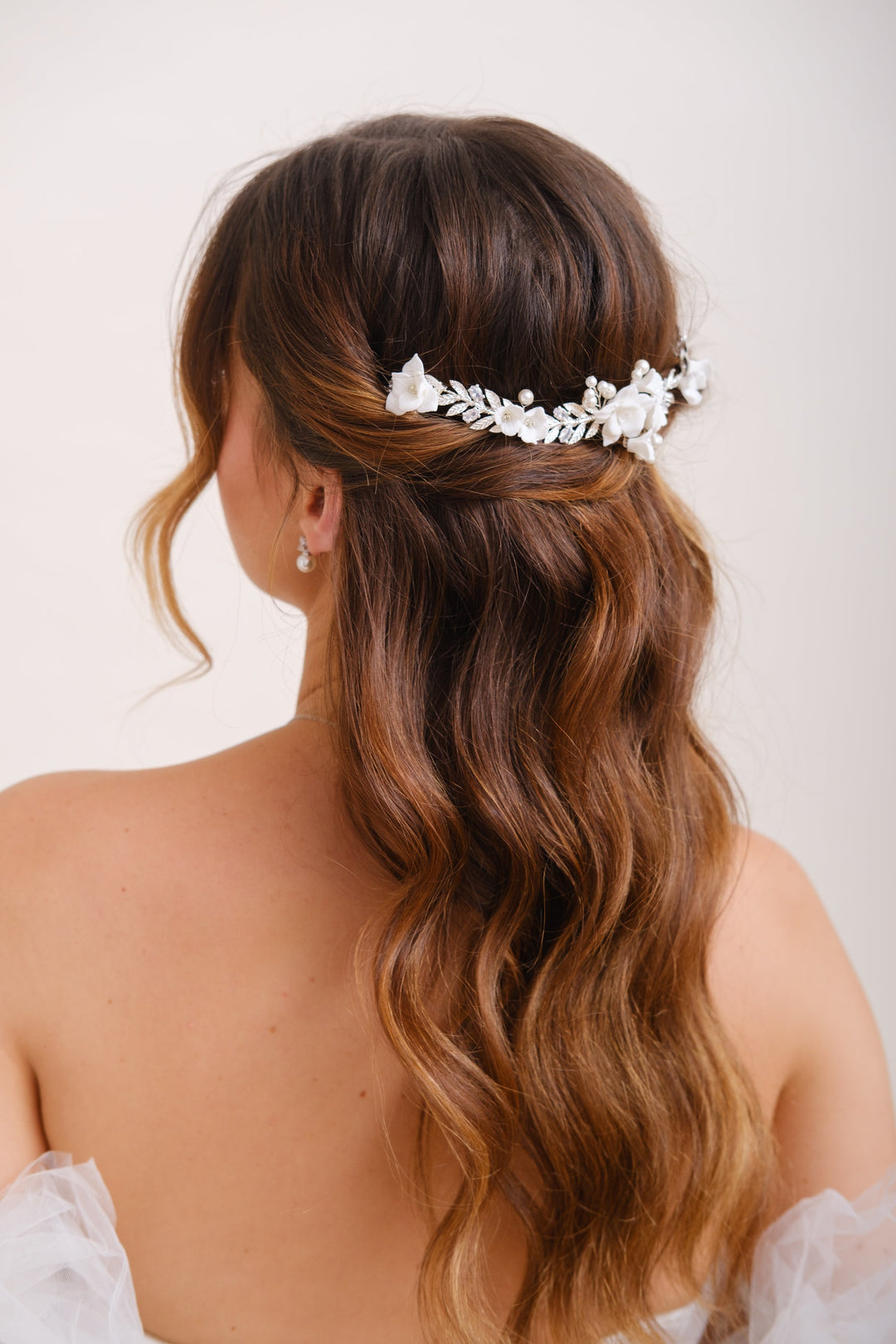 HEADBAND MARIAGE FLEURI <BR>Gabrielle