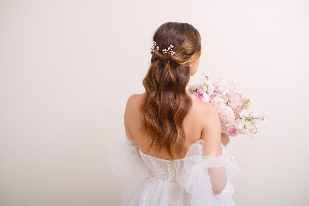 PICS A CHIGNON PERLES<BR>Léa (lot de 2)