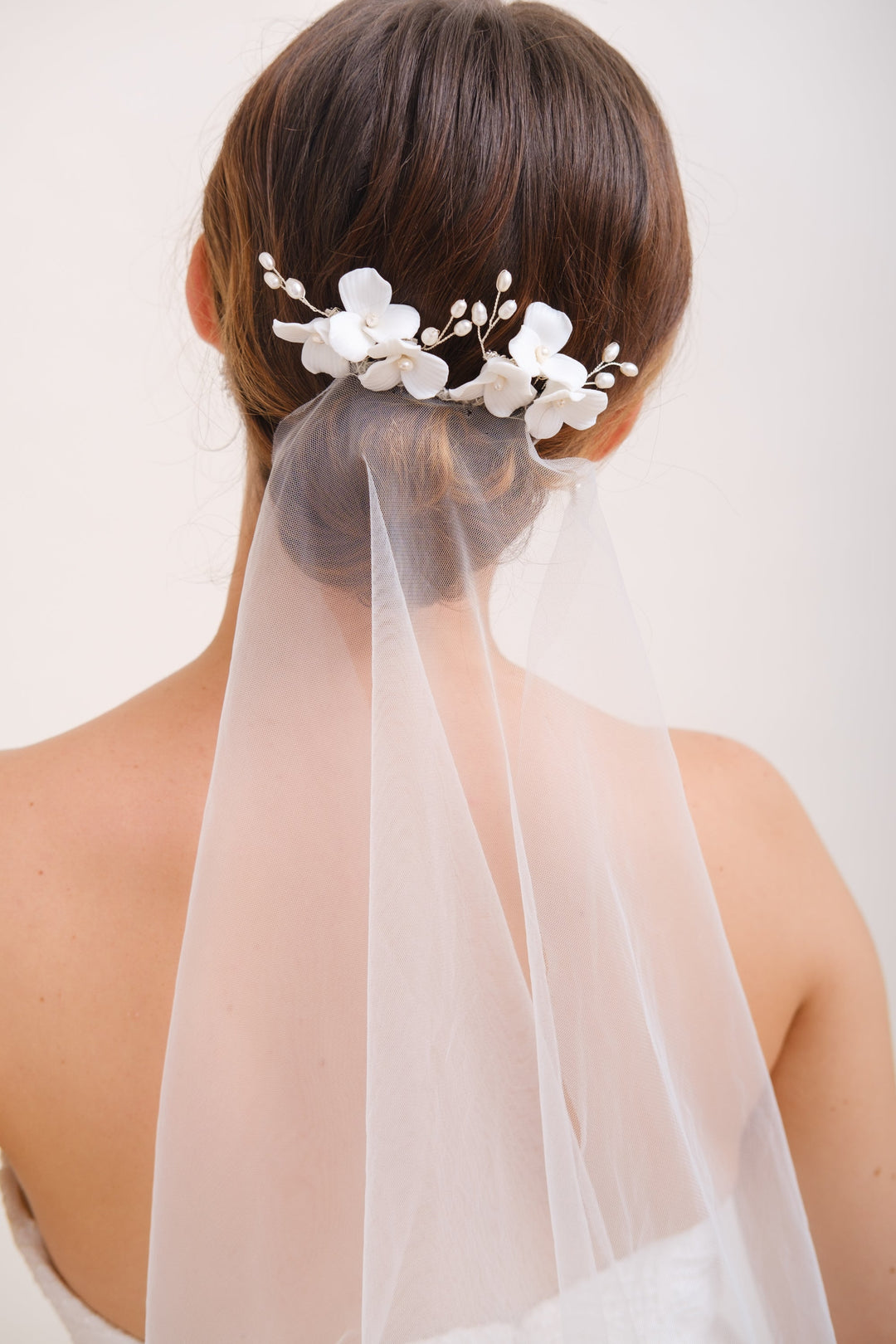 BIJOU MARIEE FLEURI<BR>Romance (lot de 2 peignes)
