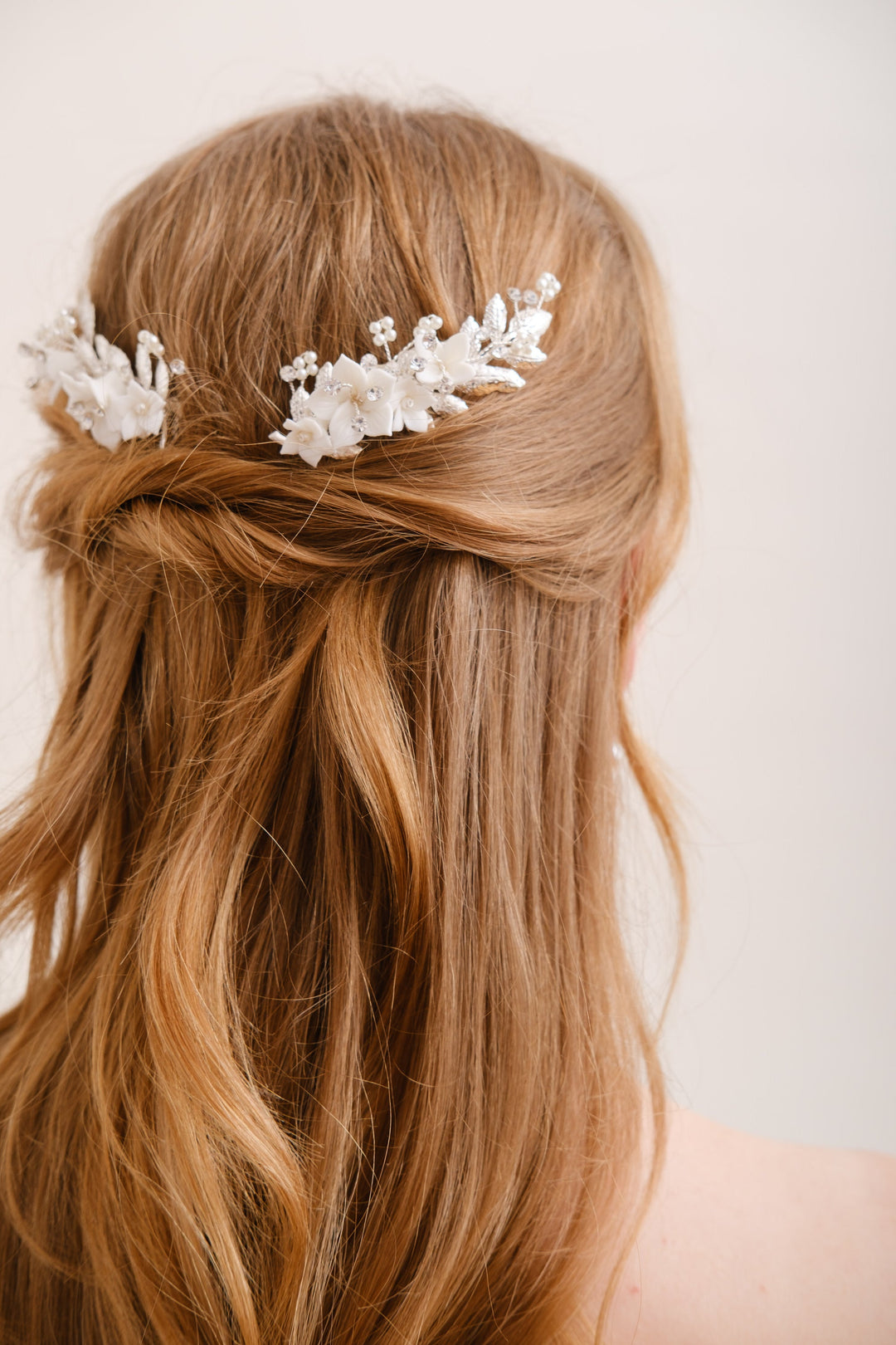PEIGNE MARIÉE FLORAL<BR>Violette (lot de 2)